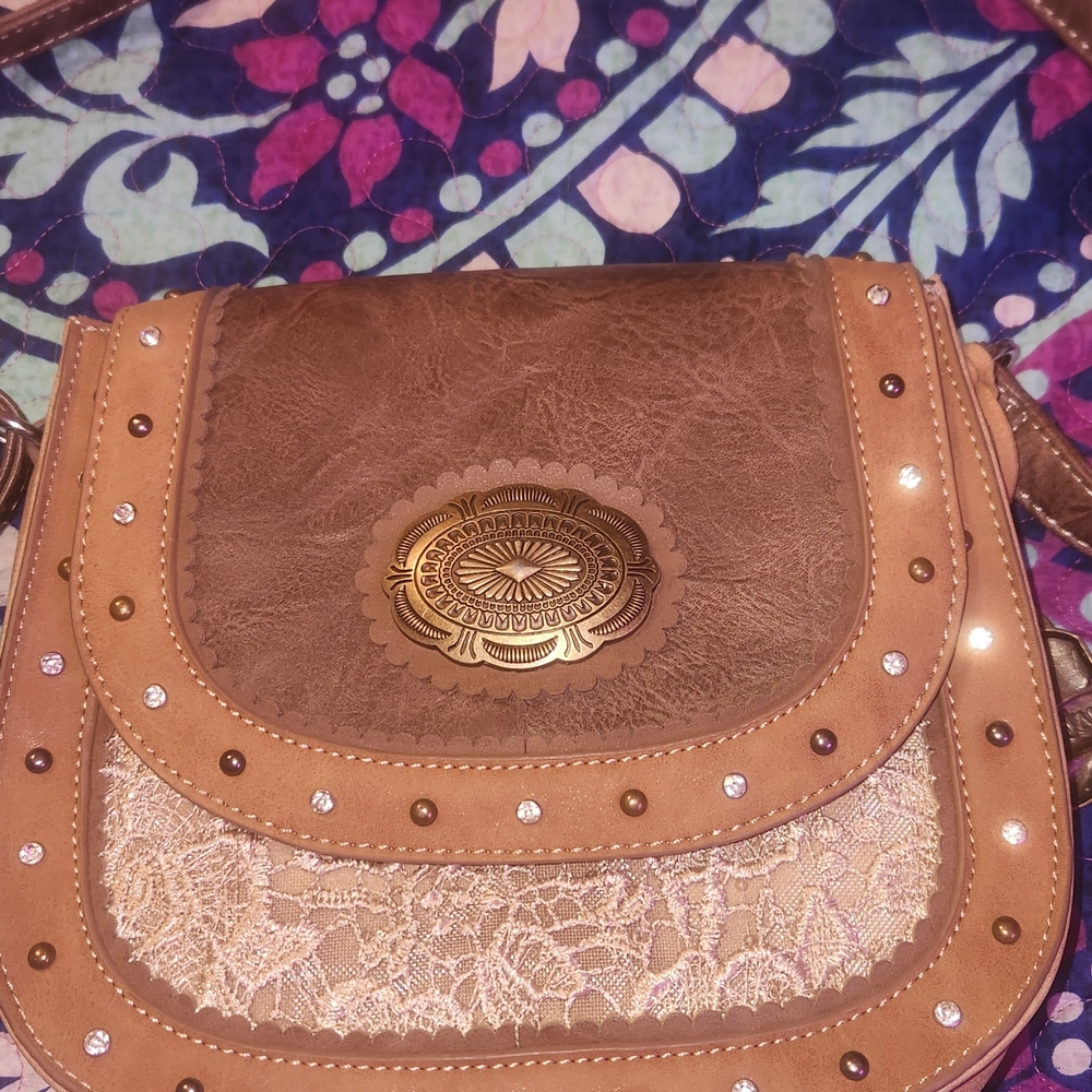 Justin Boots Brown and Tan Crossbody Bag